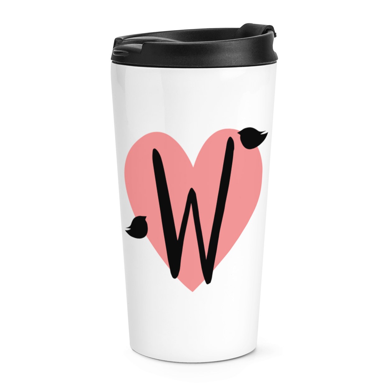gift base W Heart Alphabet Travel Mug Cup