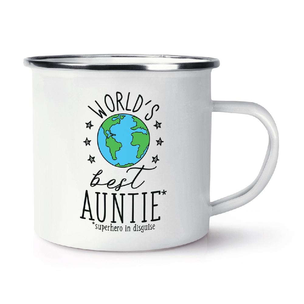 gift base World's Best Auntie Retro Enamel Mug Cup