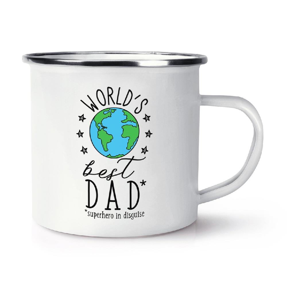 gift base World's Best Dad Retro Enamel Mug Cup