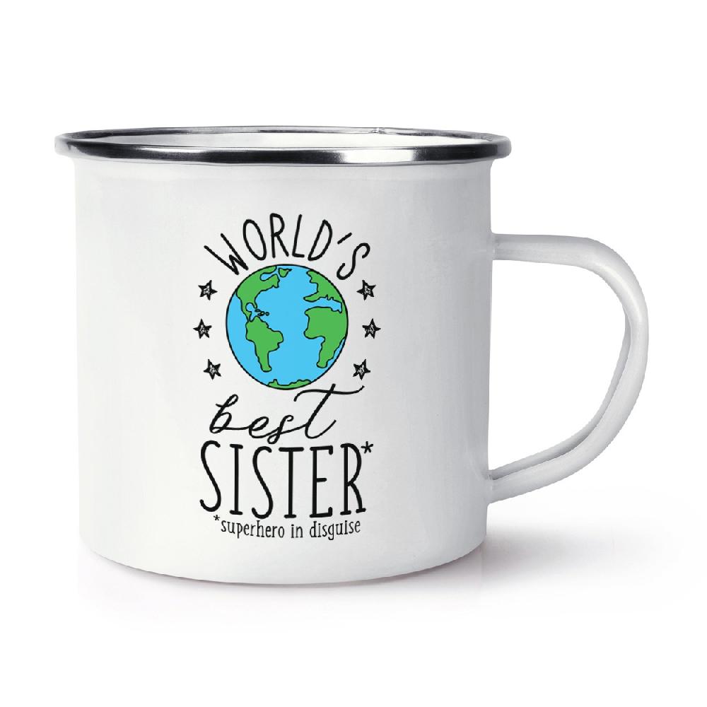 gift base World's Best Sister Retro Enamel Mug Cup