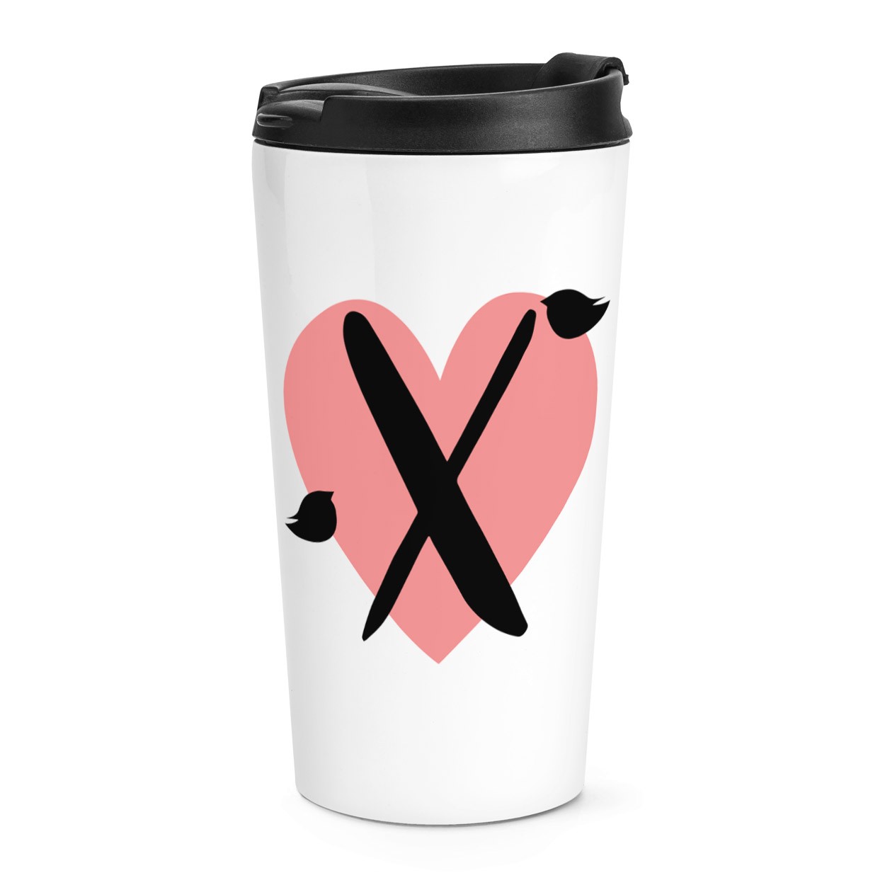 gift base X Heart Alphabet Travel Mug Cup