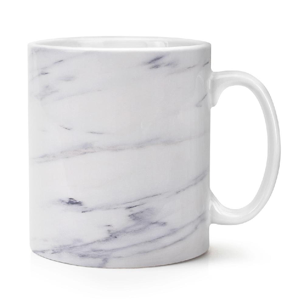 gift base Grey White Veined Marble Effect 10oz Mug Cup