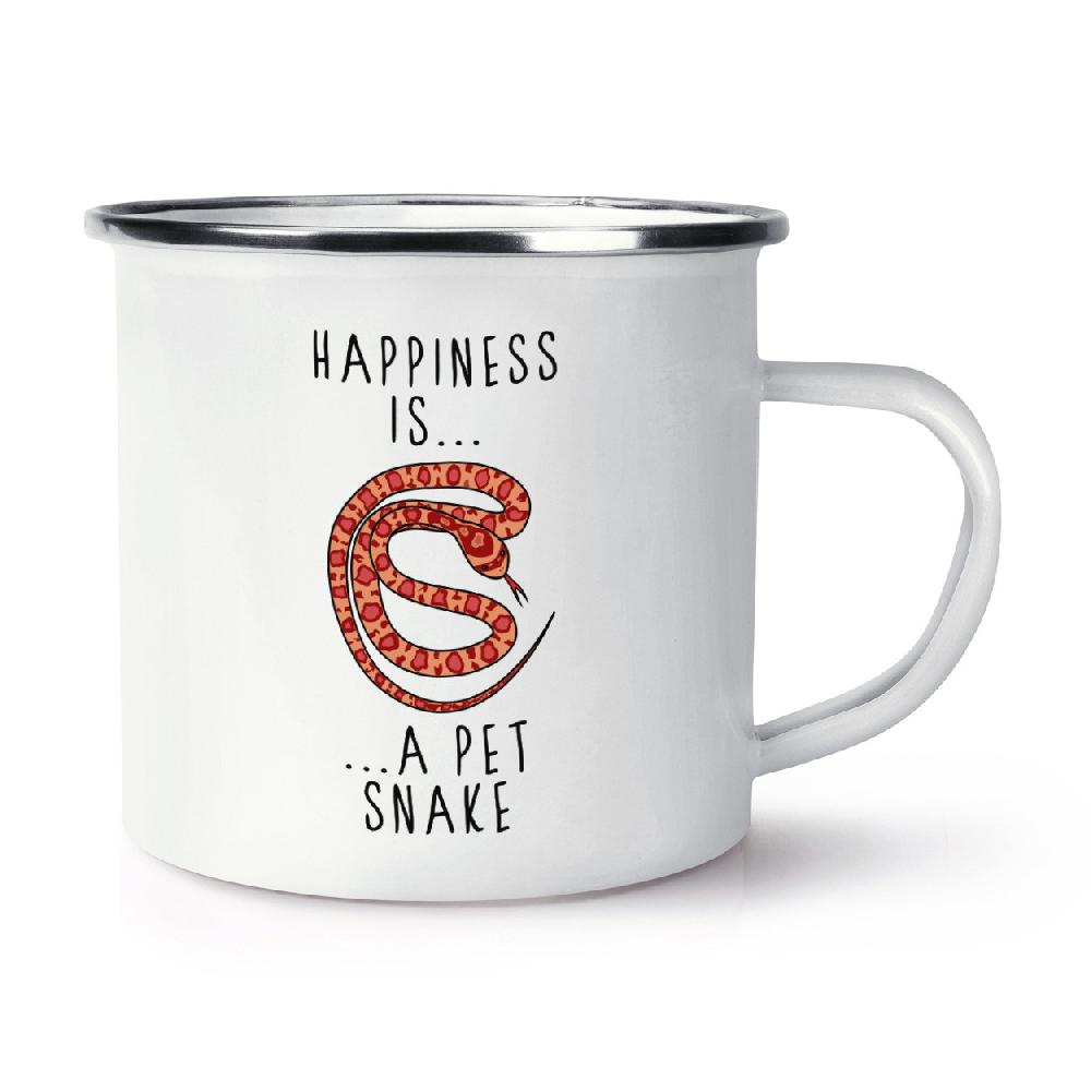 gift base Happiness Is A Pet Snake Retro Enamel Mug Cup