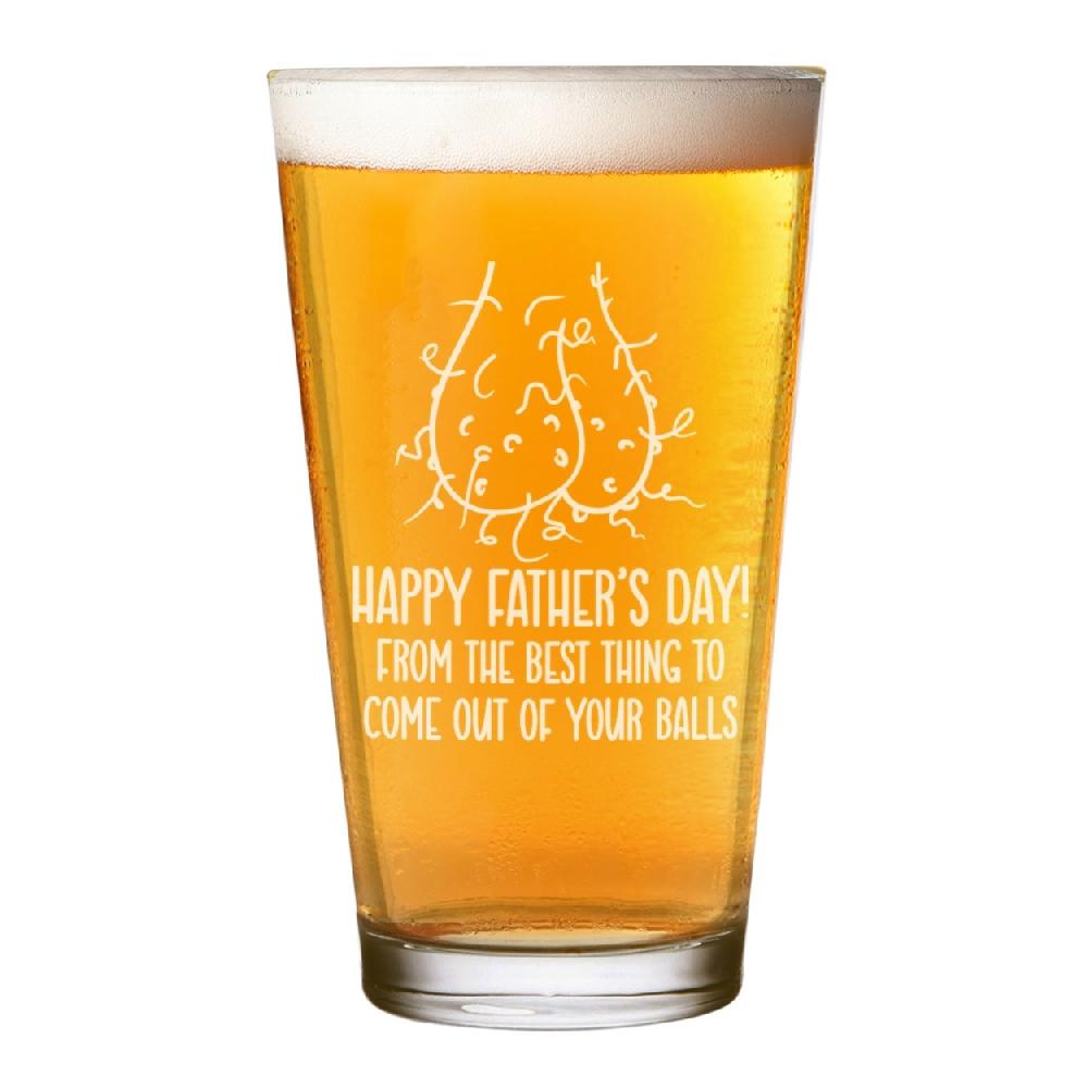 gift base Happy Father's Day From The Best Thing To Come Out Of Your Balls Shaker Pint Glass Craft Beer Cider
