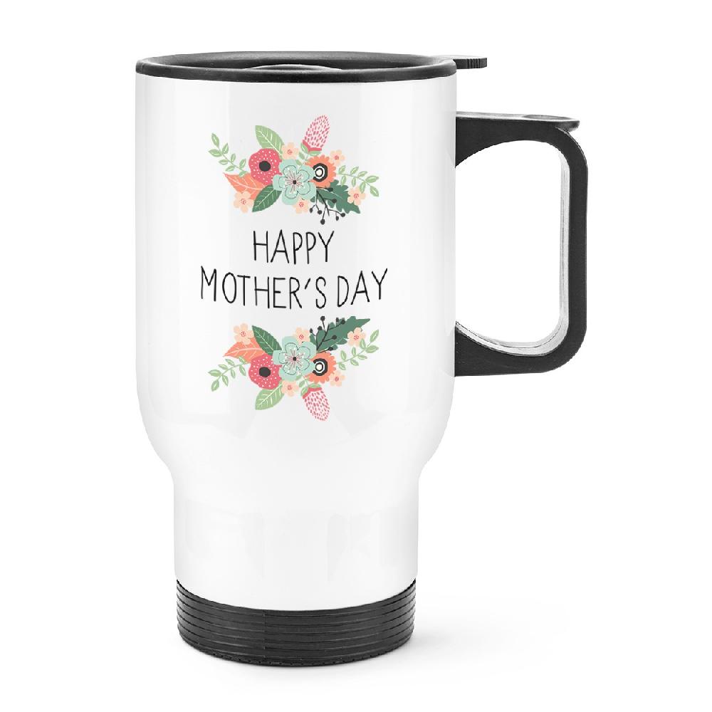 gift base Happy Mother's Day Flowers Travel Mug Cup With Handle