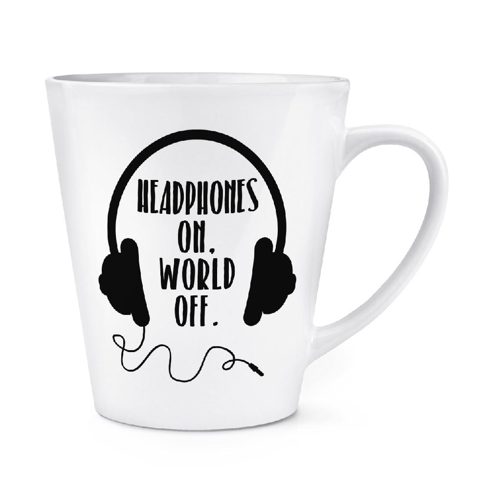 gift base Headphones On World Off 12oz Latte Mug Cup