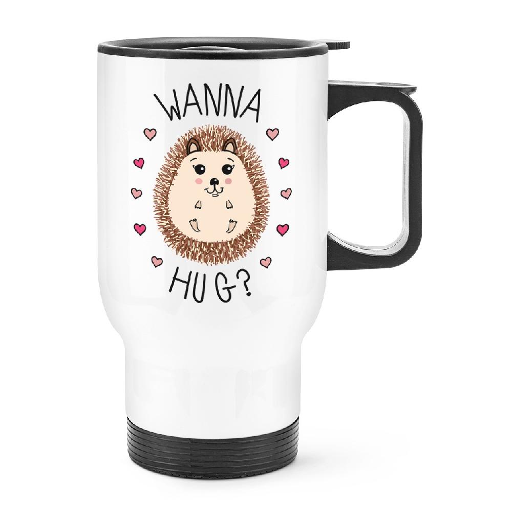 gift base Hedgehog Wanna Hug Travel Mug Cup With Handle