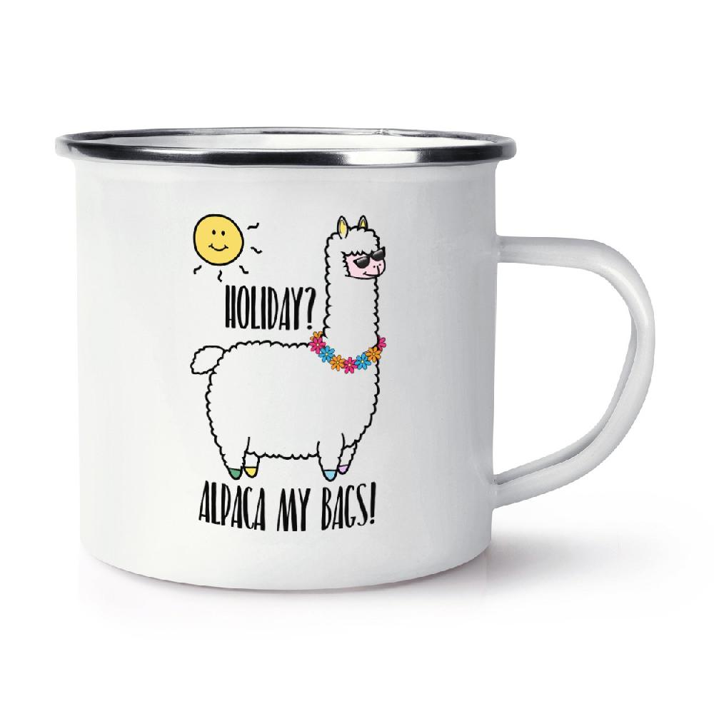 gift base Holiday Alpaca My Bags Retro Enamel Mug Cup gift base Holiday Alpaca My Bags Retro Enamel Mug Cup