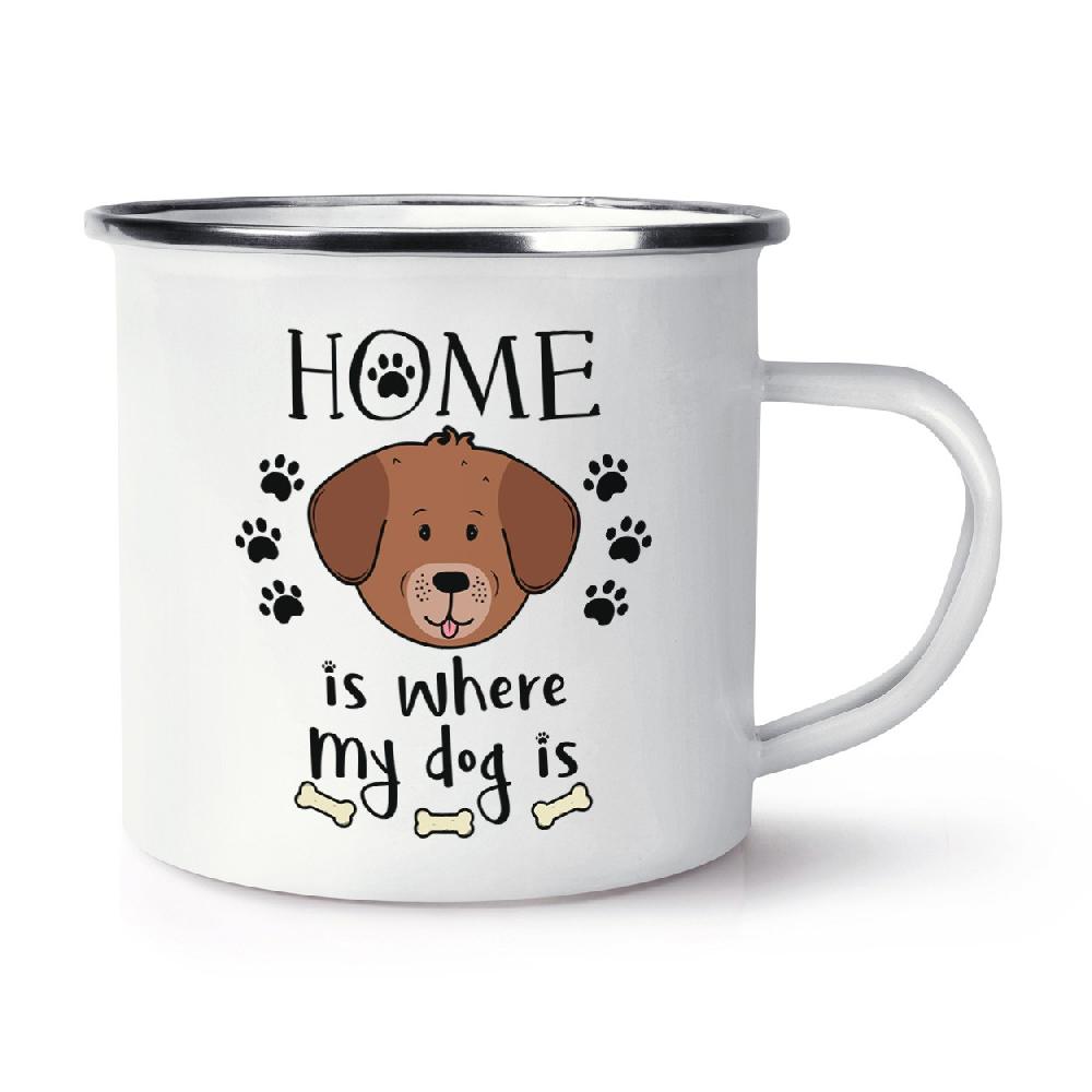 gift base Home Is Where My Dog Is Retro Enamel Mug Cup