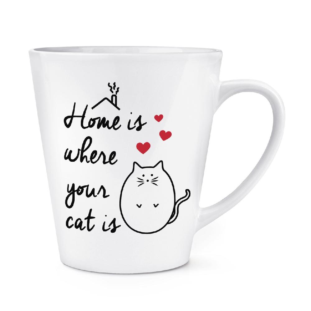 gift base Home Is Where Your Cat Is 12oz Latte Mug Cup