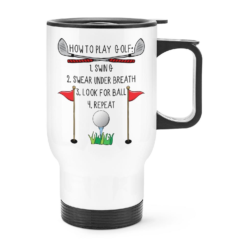 gift base How To Play Golf Travel Mug Cup With Handle