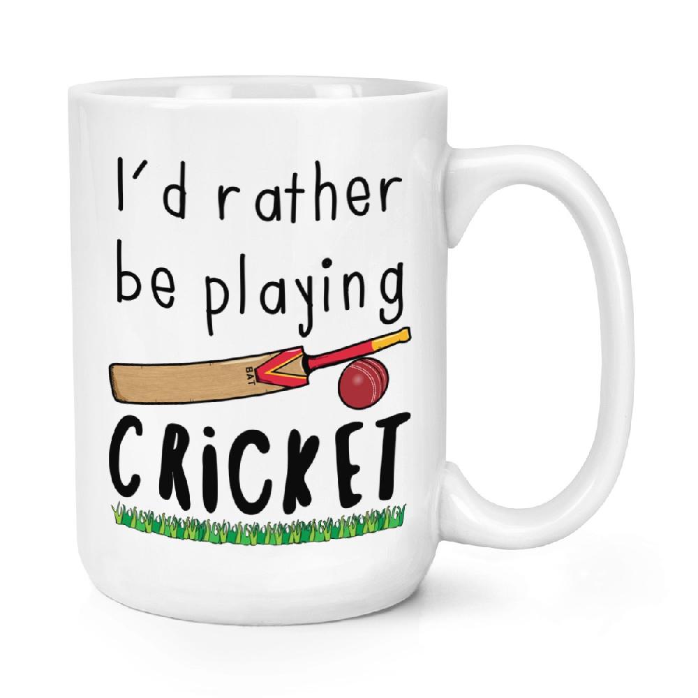 gift base I'd Rather Be Playing Cricket 15oz Large Mug Cup