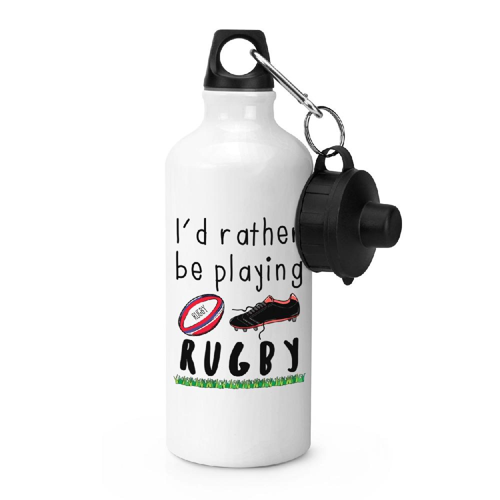 gift base I'd Rather Be Playing Rugby Sports Bottle