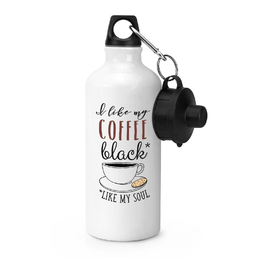 gift base I Like My Coffee Black Like My Soul Sports Bottle