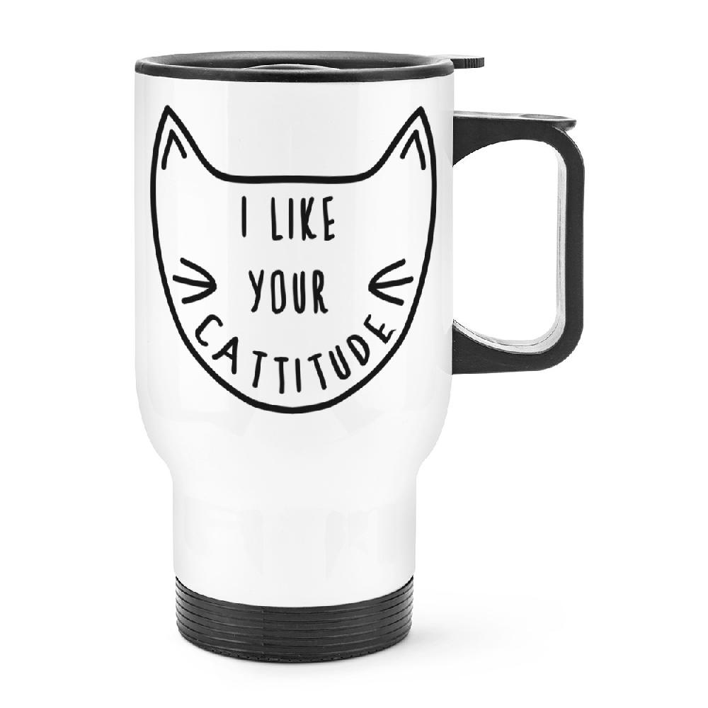 gift base I Like Your Cattitude Travel Mug Cup With Handle