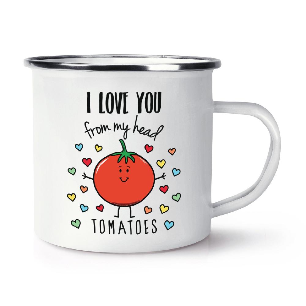 gift base I Love You From My Head Tomatoes Retro Enamel Mug Cup