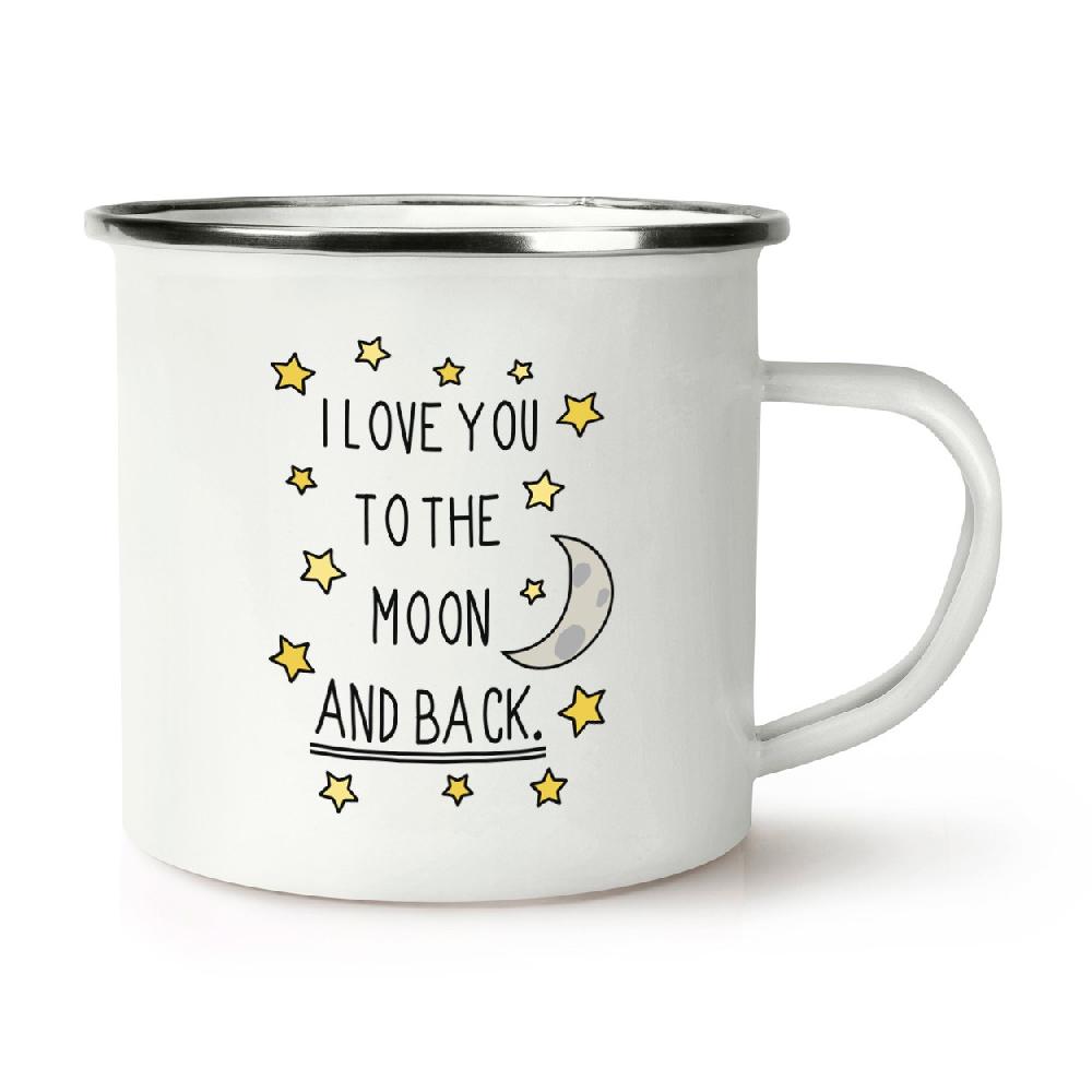 gift base I Love You To The Moon And Back Retro Enamel Mug Cup