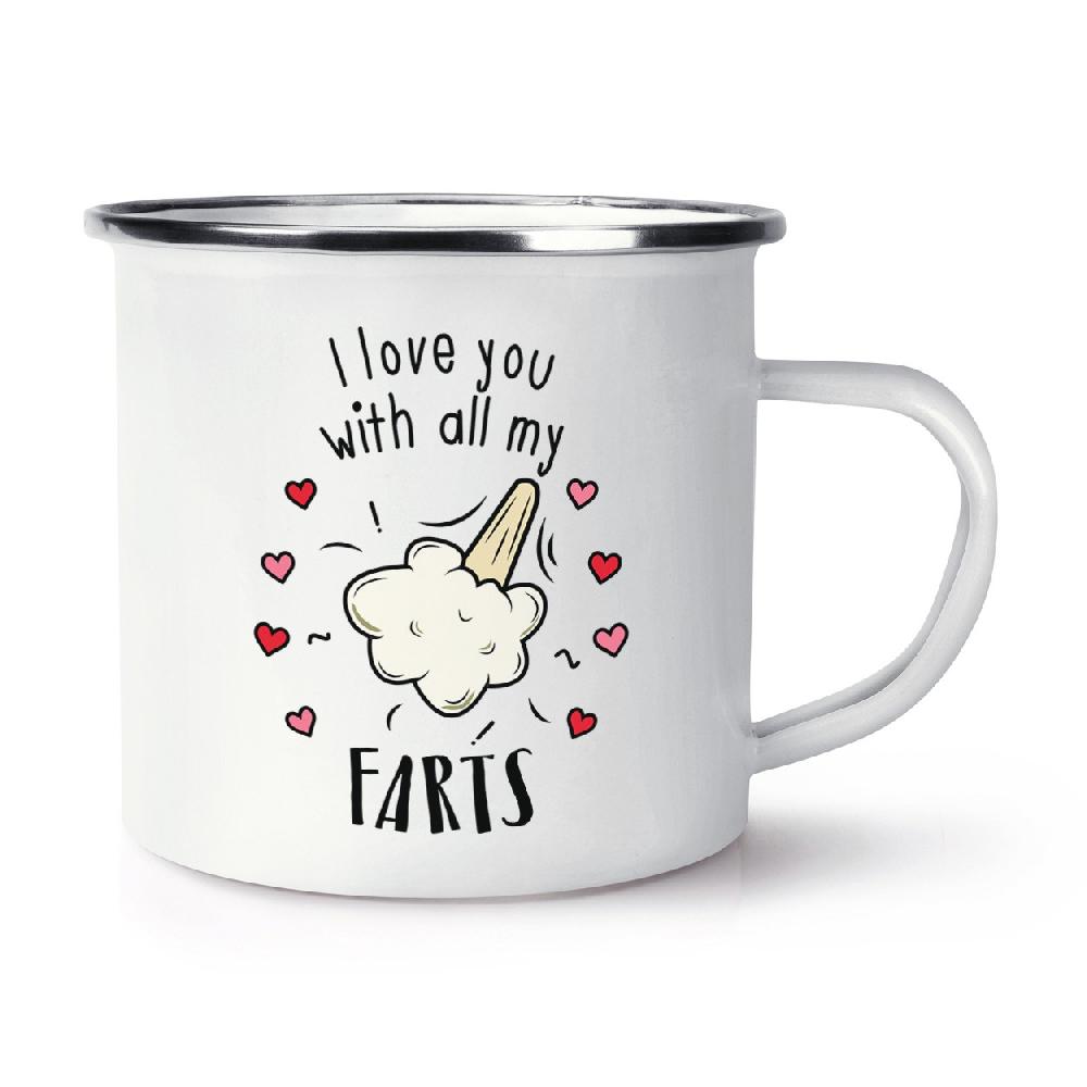 gift base I Love You With All My Farts Retro Enamel Mug Cup