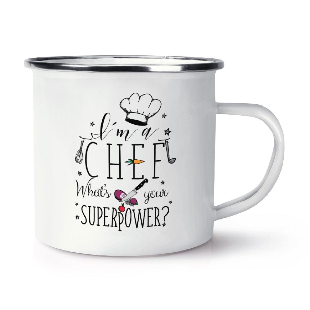 gift base I'm A Chef What's Your Superpower Retro Enamel Mug Cup