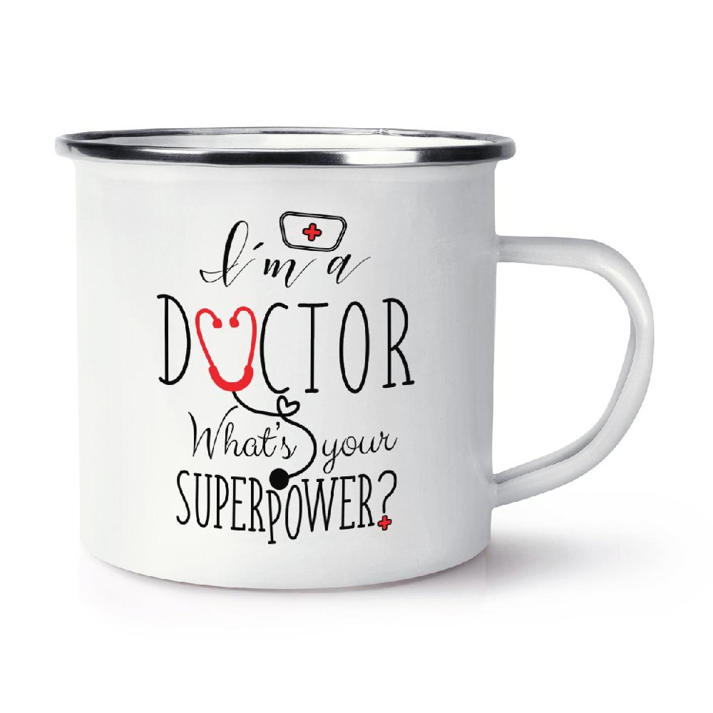 gift base I'm A Doctor What's Your Superpower Retro Enamel Mug Cup