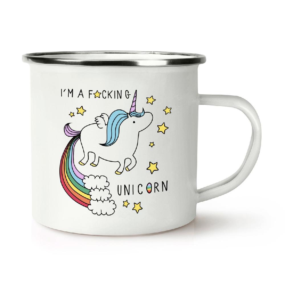 gift base I'm A F-cking Unicorn Retro Enamel Mug Cup