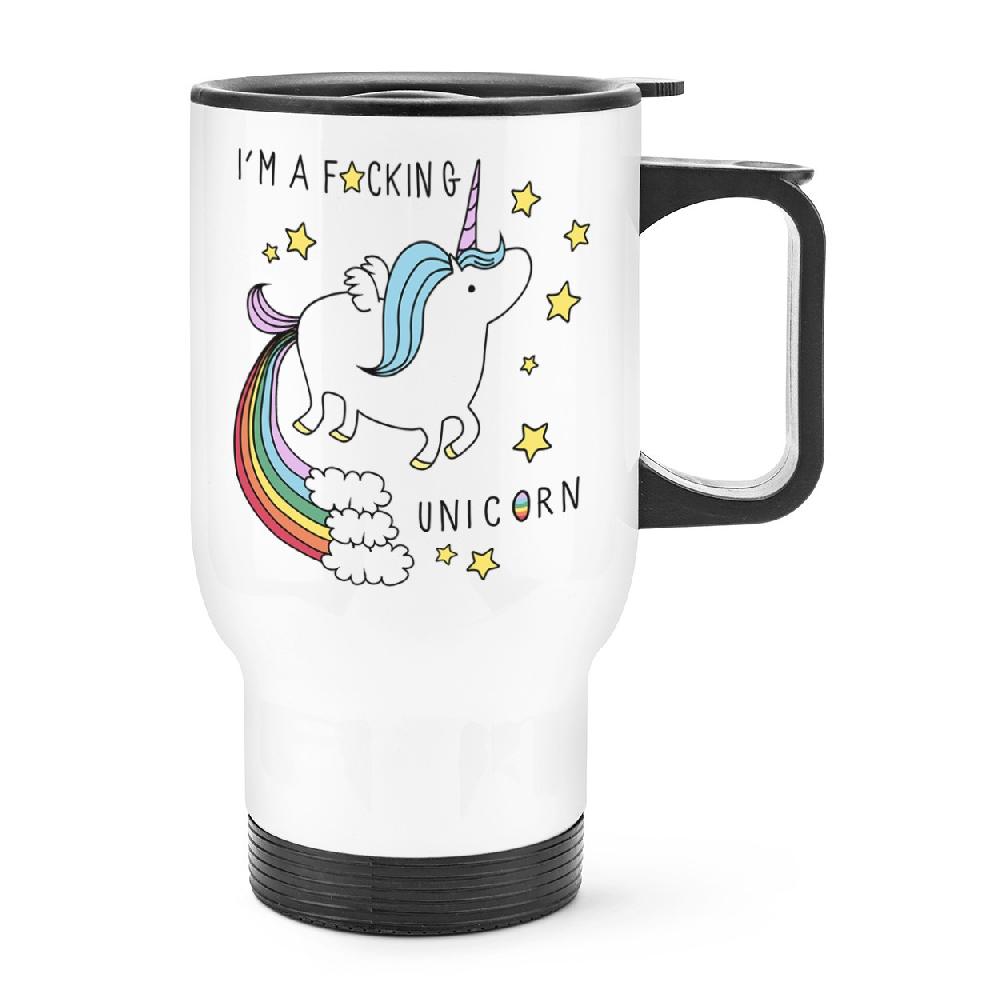 gift base I'm A F-cking Unicorn Travel Mug Cup With Handle