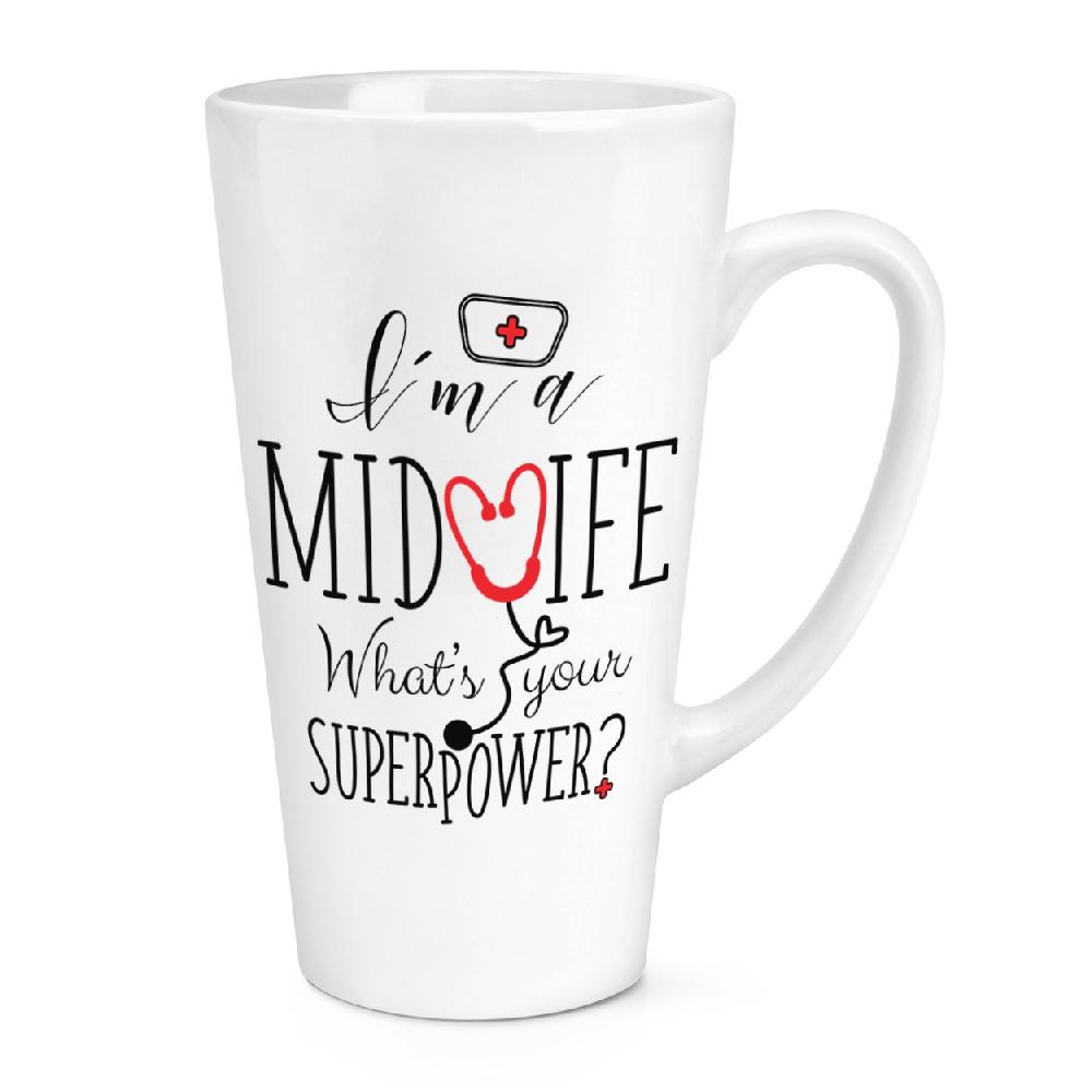 gift base I'm A Midwife What's Your Superpower 17oz Large Latte Mug Cup