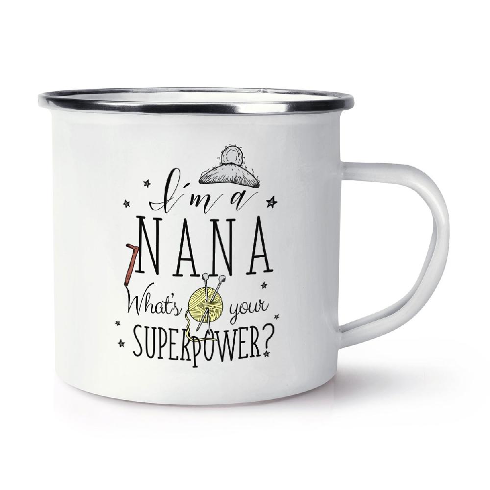 gift base I'm A Nana What's Your Superpower Retro Enamel Mug Cup