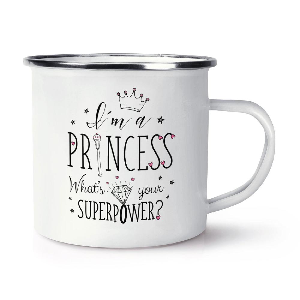 gift base I'm A Princess What's Your Superpower Retro Enamel Mug Cup