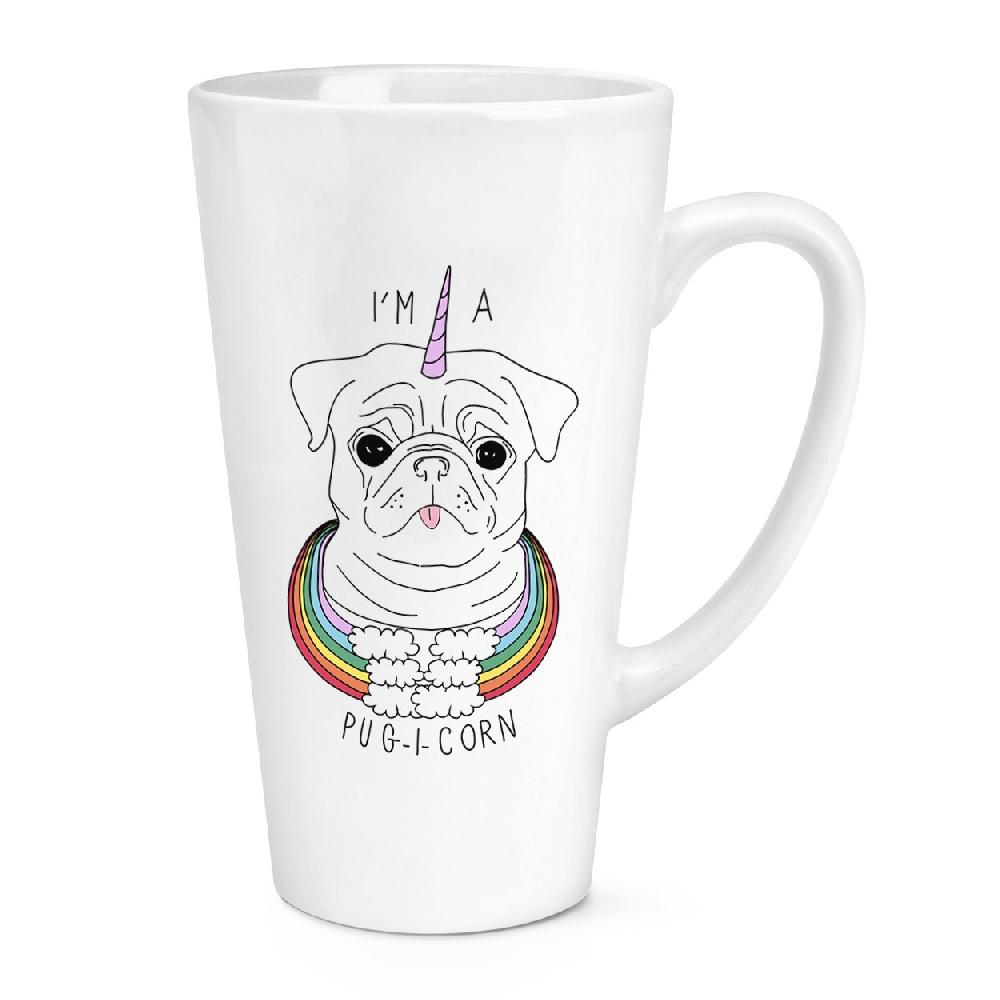 gift base I'm A Pugicorn Rainbow 17oz Large Latte Mug Cup