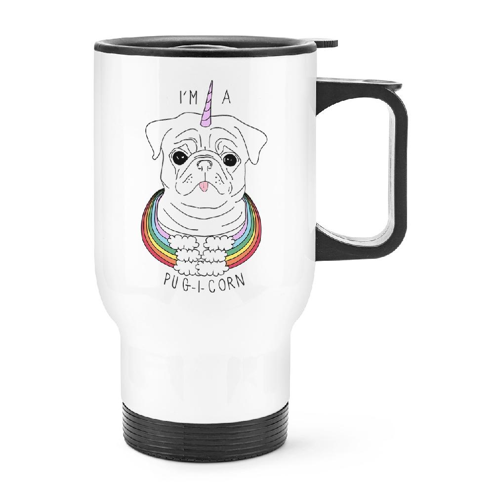 gift base I'm A Pugicorn Rainbow Travel Mug Cup With Handle