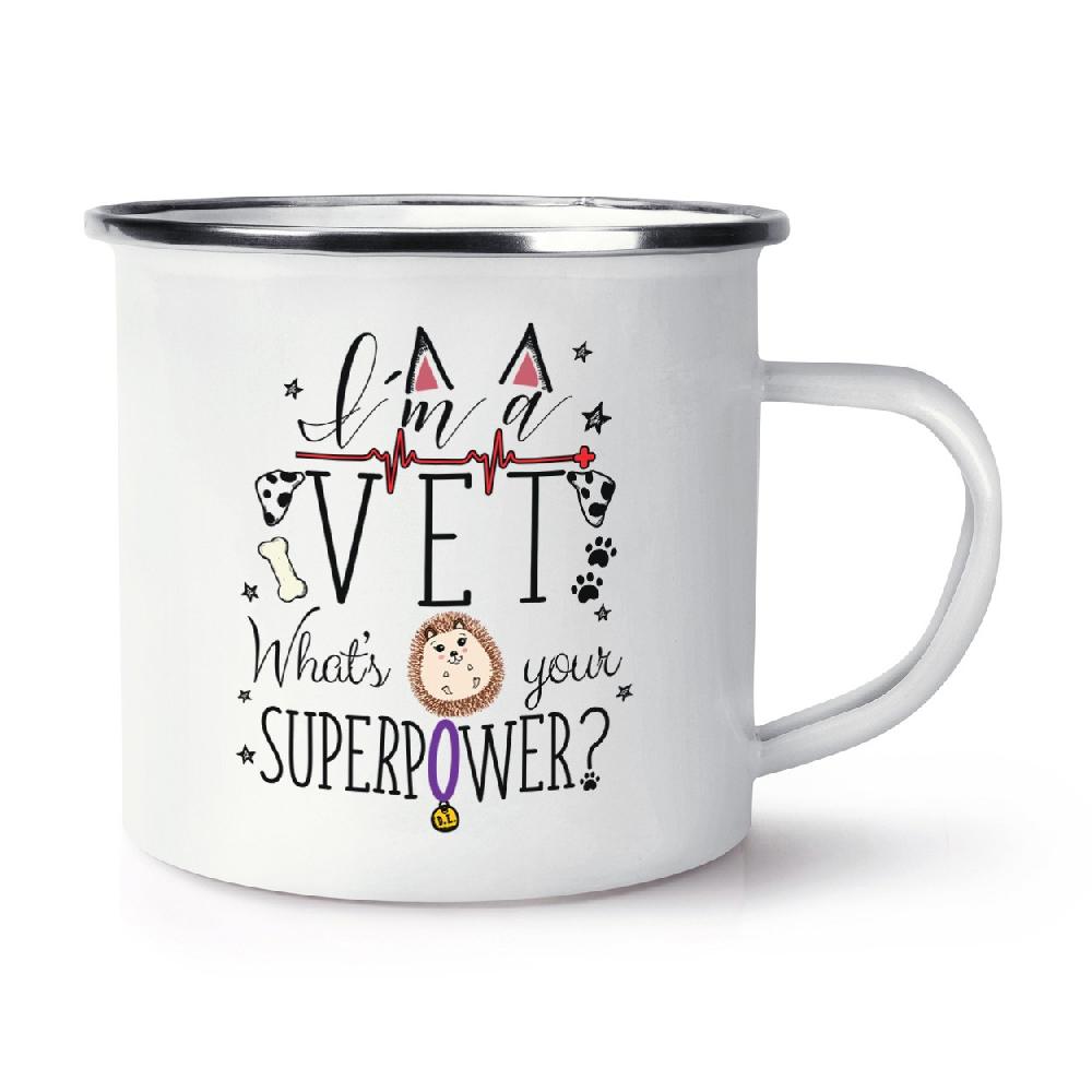 gift base I'm A Vet What's Your Superpower Retro Enamel Mug Cup