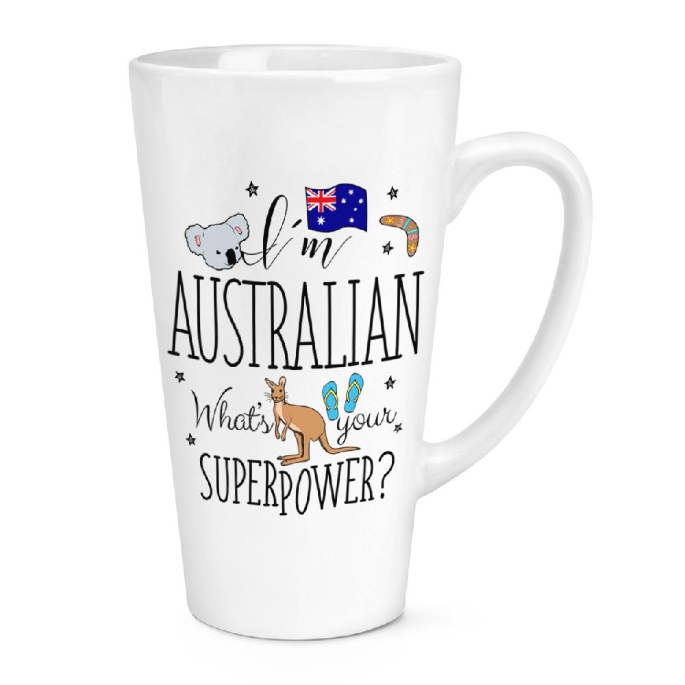 gift base I'm Australian What's Your Superpower 17oz Large Latte Mug Cup