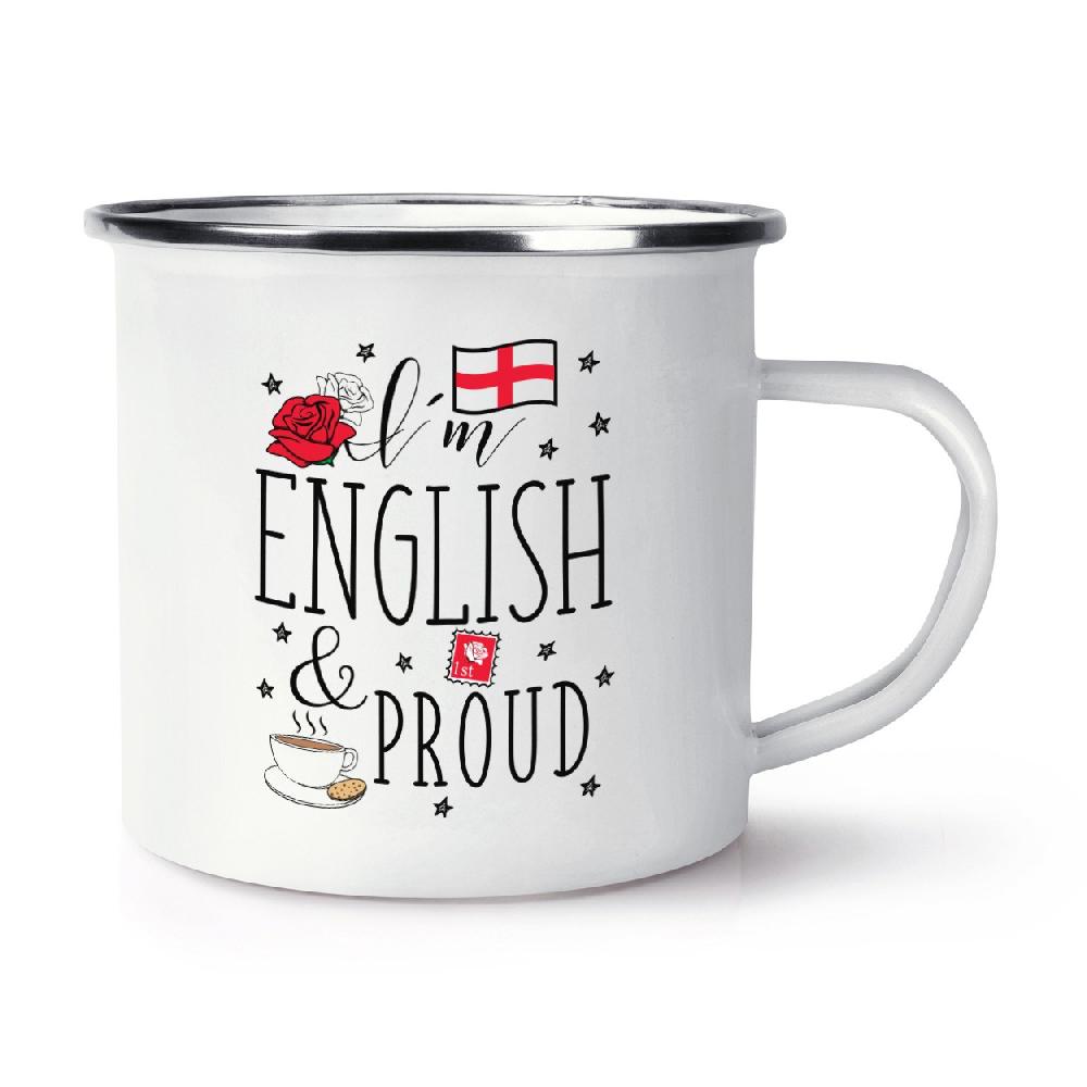 gift base I'm English And Proud Retro Enamel Mug Cup
