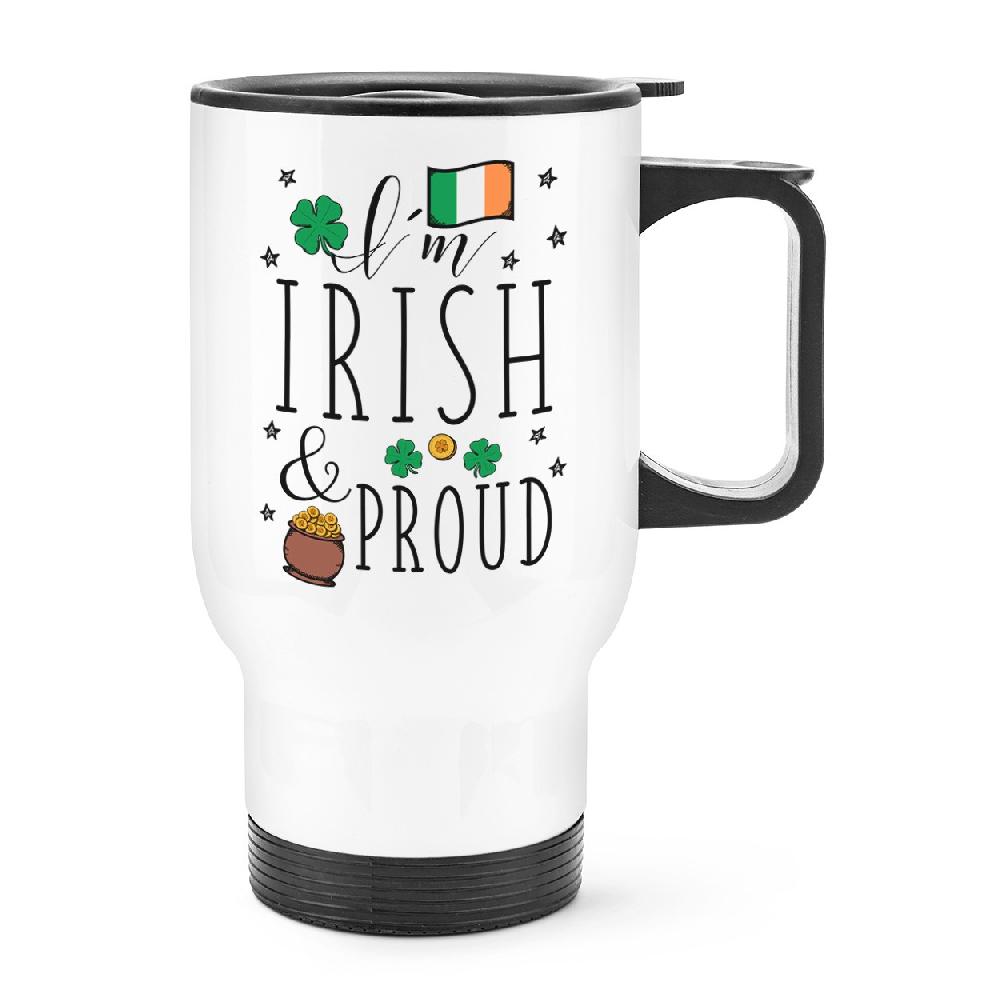 gift base I'm Irish And Proud Travel Mug Cup With Handle