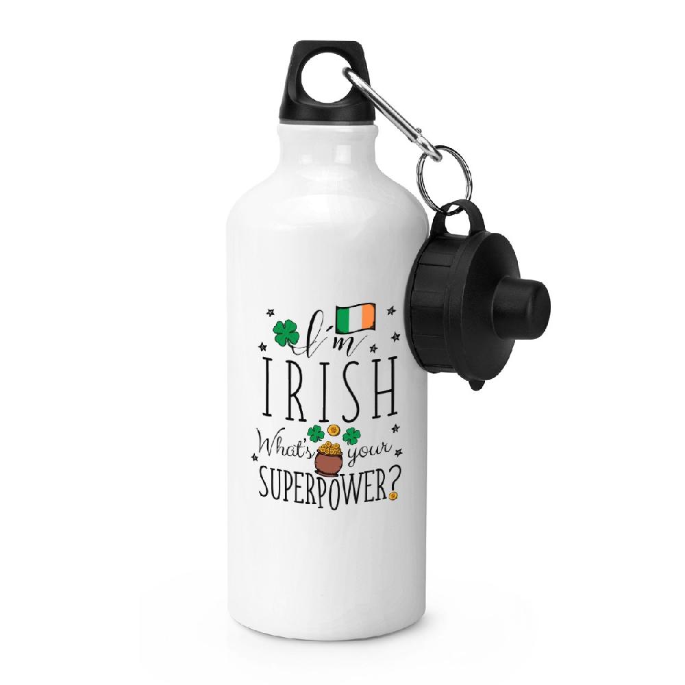 gift base I'm Irish What's Your Superpower NEW Sports Bottle