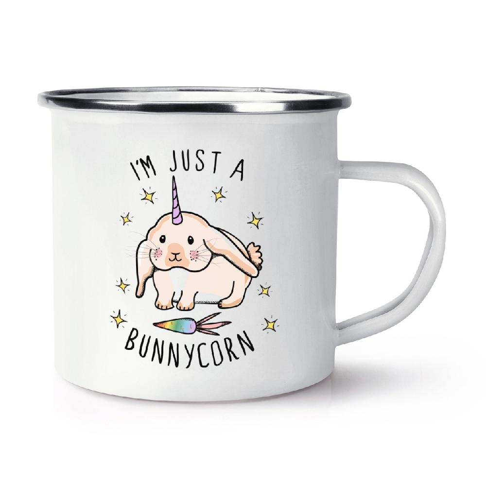 gift base I'm Just A Bunnycorn Retro Enamel Mug Cup