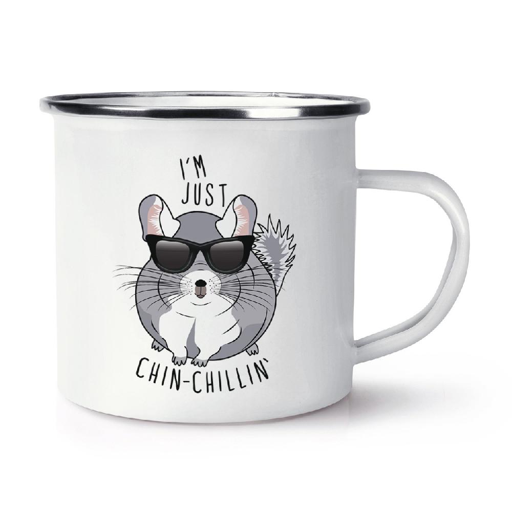 gift base I'm Just Chinchillin' Chinchilla Retro Enamel Mug Cup