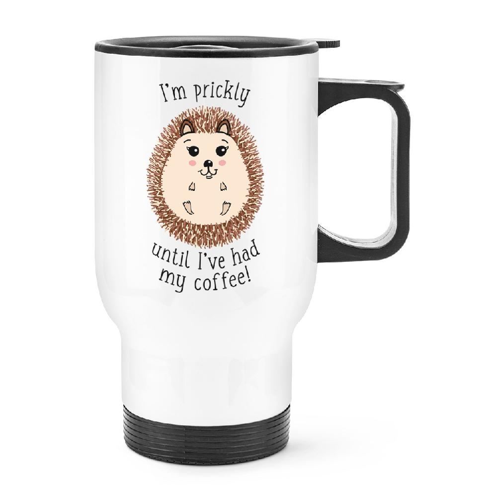 gift base I'm Prickly Until I've Had My Coffee Hedgehog Travel Mug Cup With Handle