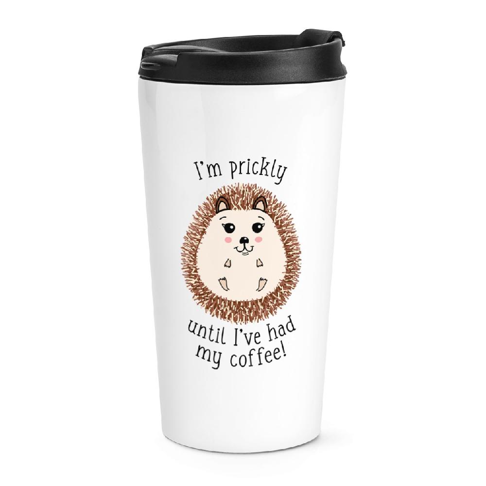 gift base I'm Prickly Until I've Had My Coffee Hedgehog Travel Mug Cup