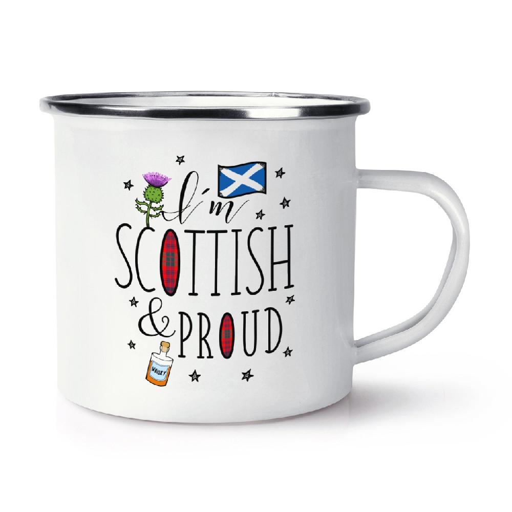 gift base I'm Scottish And Proud Retro Enamel Mug Cup