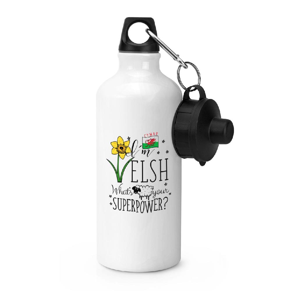 gift base I'm Welsh What's Your Superpower Sports Bottle