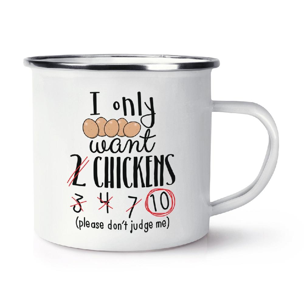 gift base I Only Want 2 Chickens Retro Enamel Mug Cup