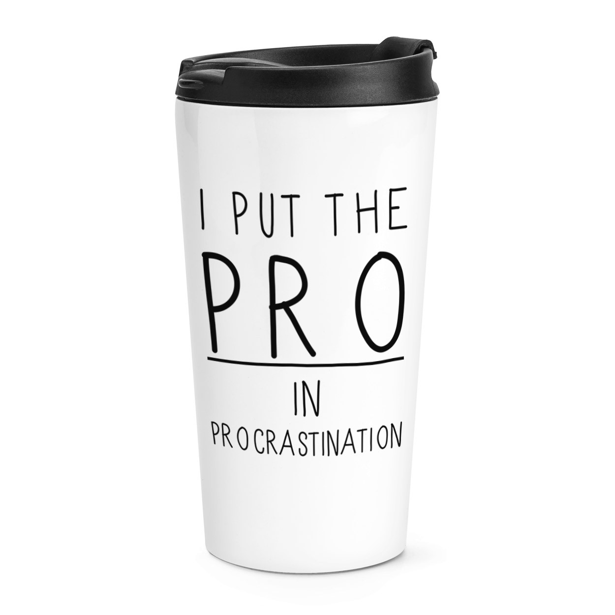 gift base I Put The Pro In Procrastination Travel Mug Cup