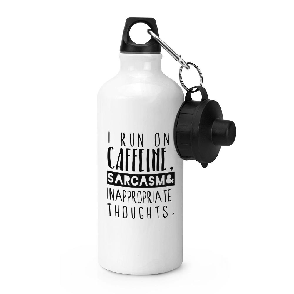 gift base I Run On Caffeine Sarcasm Inappropriate Thoughts Sports Bottle