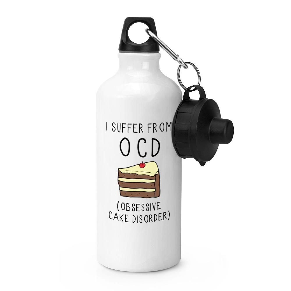 gift base I Suffer From Obsessive Cake Disorder OCD Sports Bottle