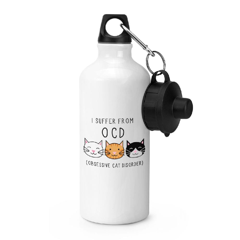 gift base I Suffer From Obsessive Cat Disorder OCD Sports Bottle