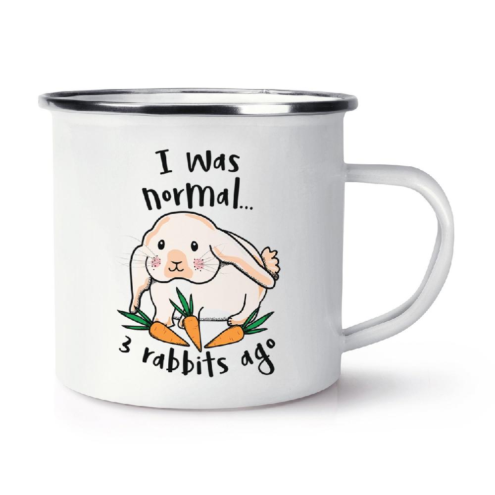 gift base I Was Normal 3 Rabbits Ago Retro Enamel Mug Cup