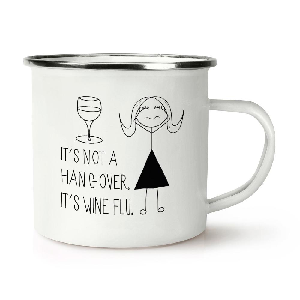 gift base It's Not A Hangover It's Wine Flu Retro Enamel Mug Cup