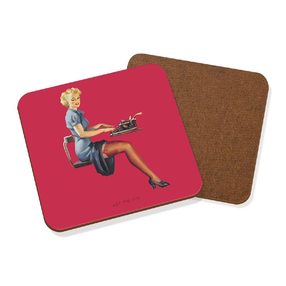 gift base Just The Type Pin Up Girl Coaster Drinks Mat By Gil Elvgren Reproduction Print